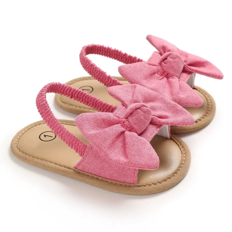 2024 Baby Girls Bow Knot Sandals: Summer Soft Sole Princess Shoes