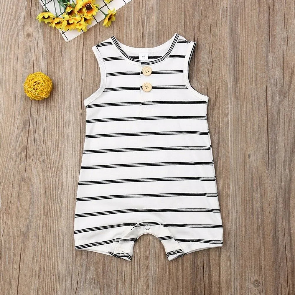 Cute Baby Striped Romper: Sleeveless Summer Outfit