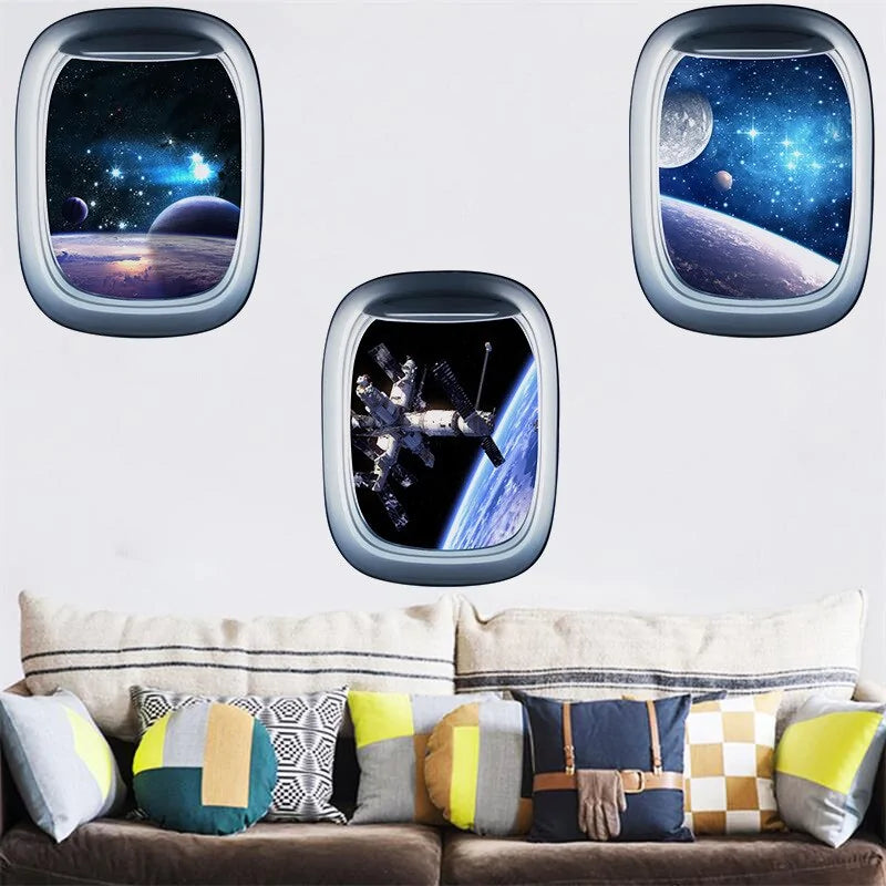 3D Space Galaxy Planets Wall Sticker