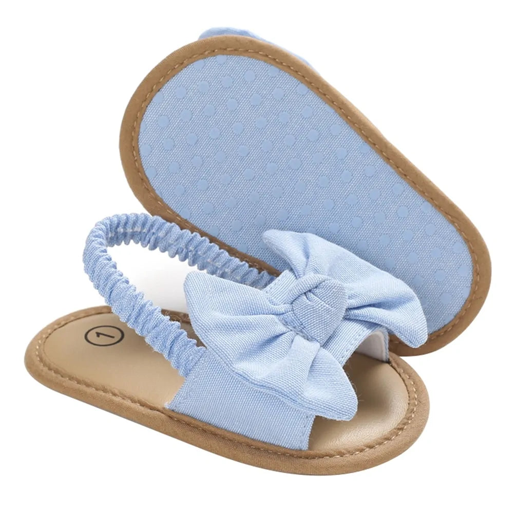 2024 Baby Girls Bow Knot Sandals: Summer Soft Sole Princess Shoes