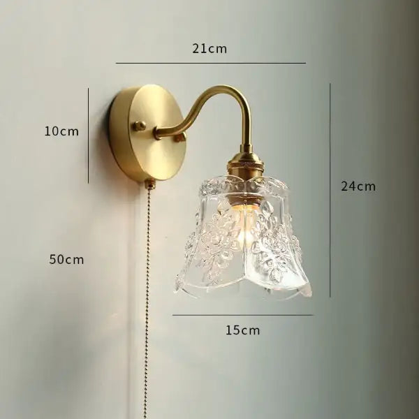 Nordic Style Glass Copper LED Wall Light