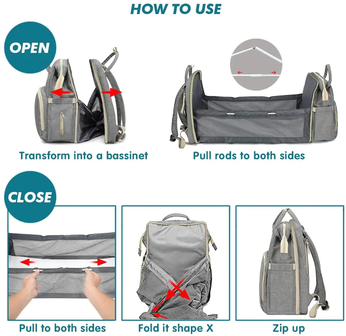 Baby Bag with Sleeper Crib