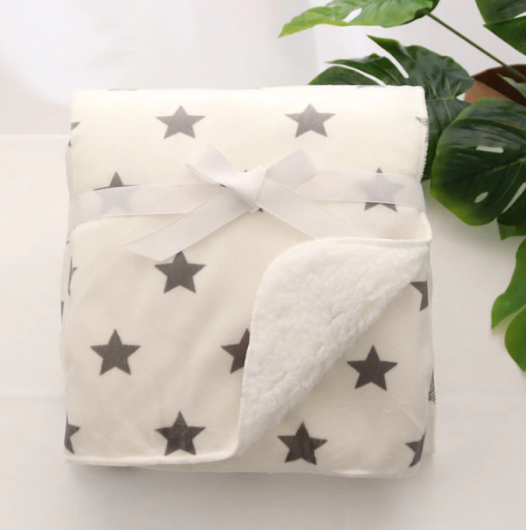 Baby Lamby Velour Fleece Star Blanket