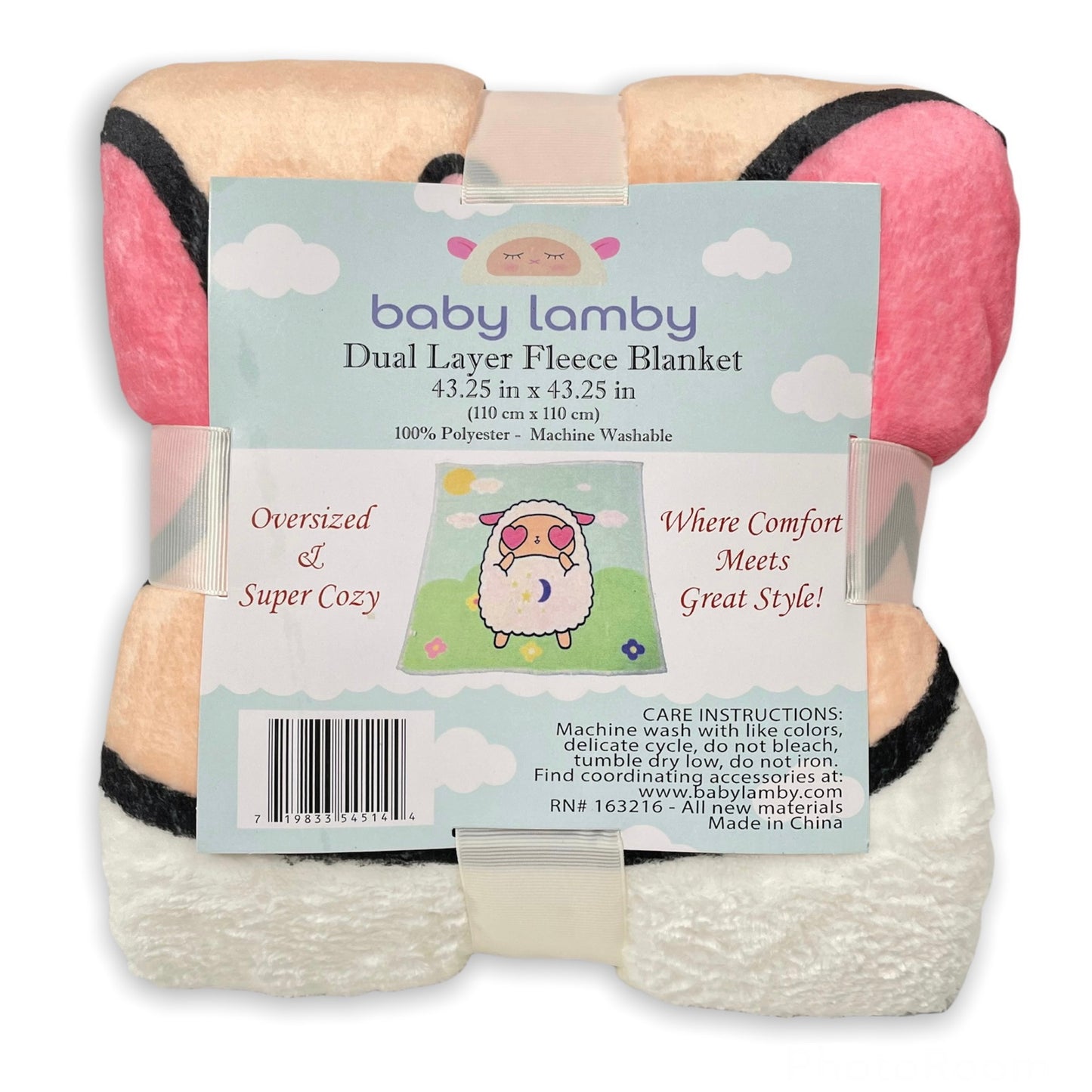 Baby Lamby Plush oversized blanket